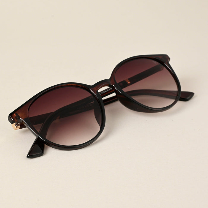 Voyage Brown Round Sunglasses for Women - MG4266