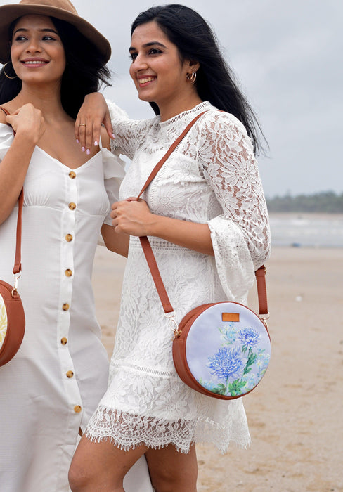 Chrysanthemum Orbit Sling Bag - Strokes by Namrata Mehta