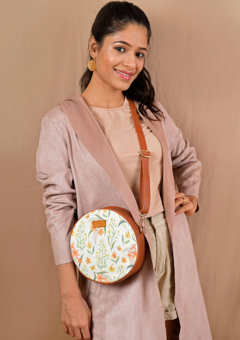 Summer Blossoms Orbit Sling Bag - Strokes by Namrata Mehta