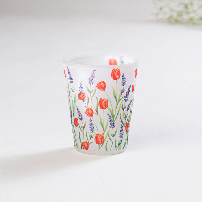 Tulip and Lavender Frosted Shot Glasses - Set of 4