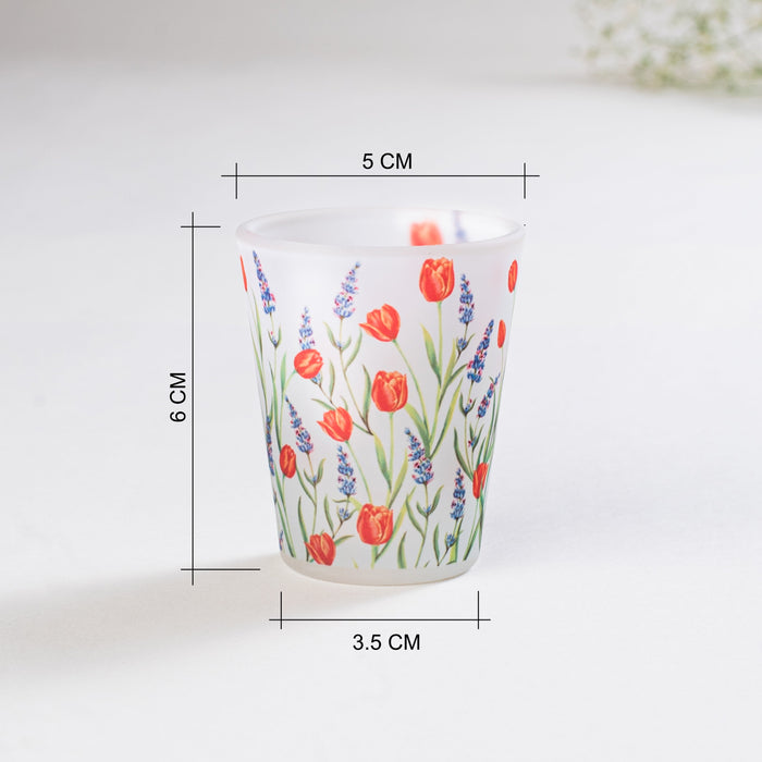 Tulip and Lavender Frosted Shot Glasses - Set of 4