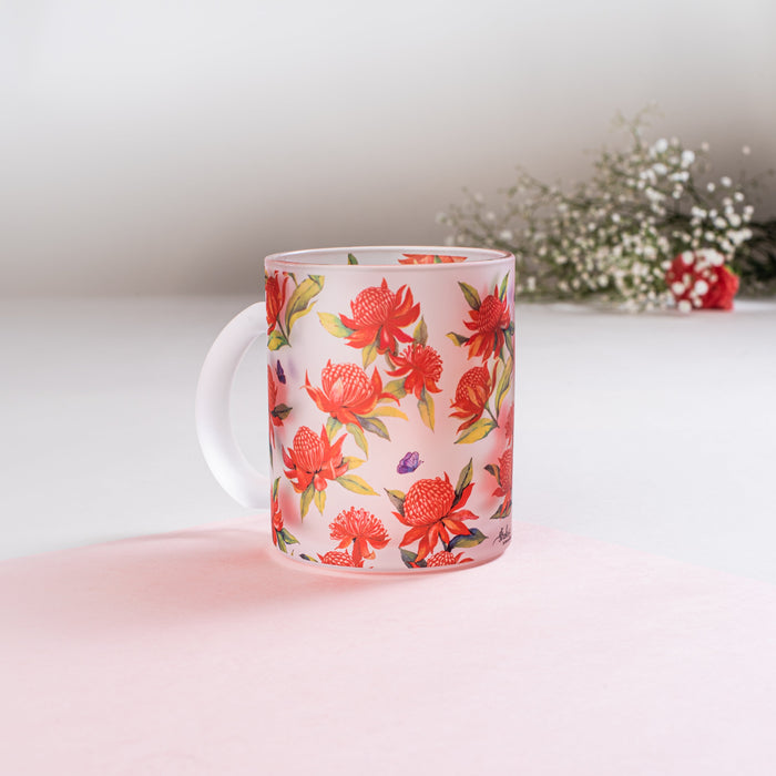 Waratahs Frosted Glass Mug