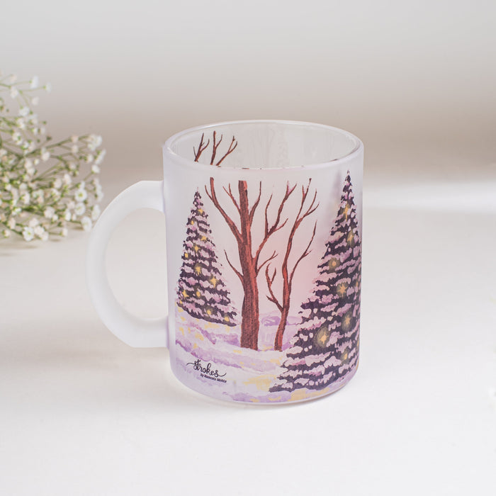 Christmas Frosted Glass Mug - Gift Set