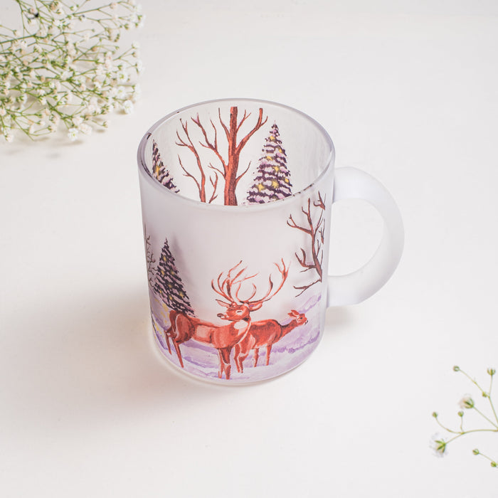 Christmas Frosted Glass Mug - Gift Set