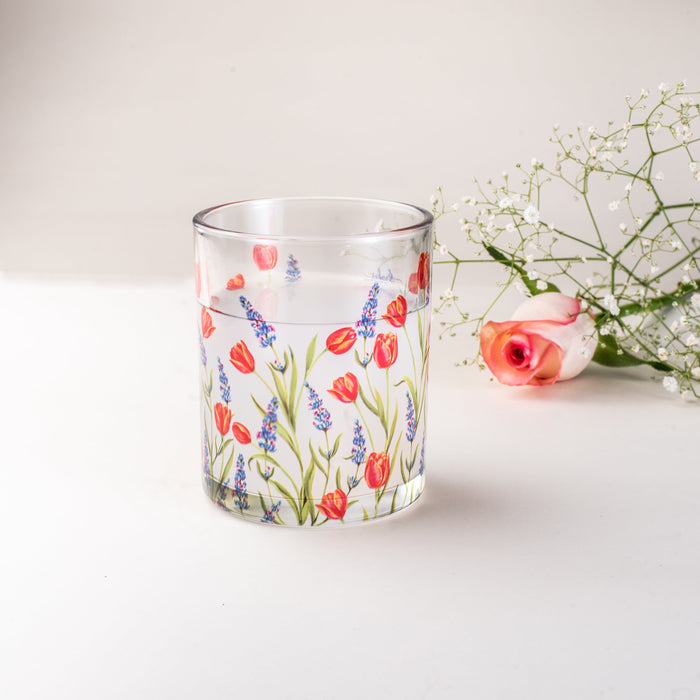 Tulips and Lavender Beverage Glasses (Set of 2 and 4)