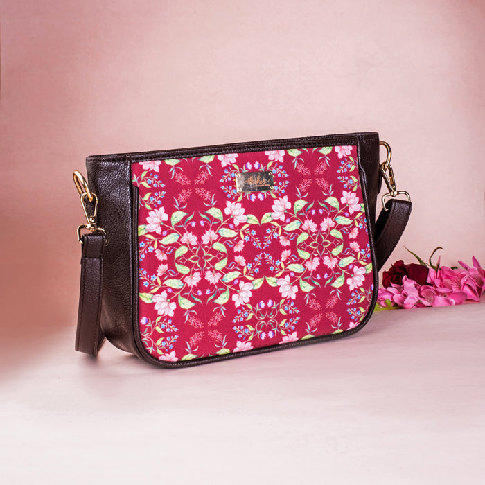 Summer Florescence Maroon Sling Bag