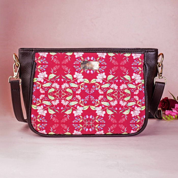 Summer Florescence Maroon Sling Bag