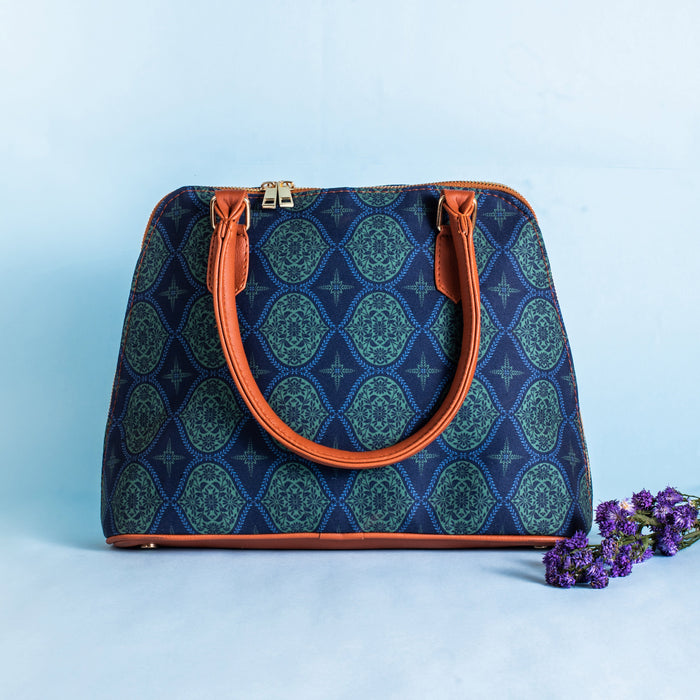 Regal Damask Blue Handbag