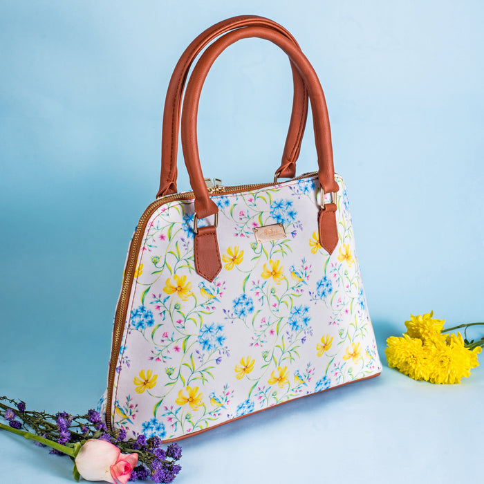 Vintage Blooms White Handbag