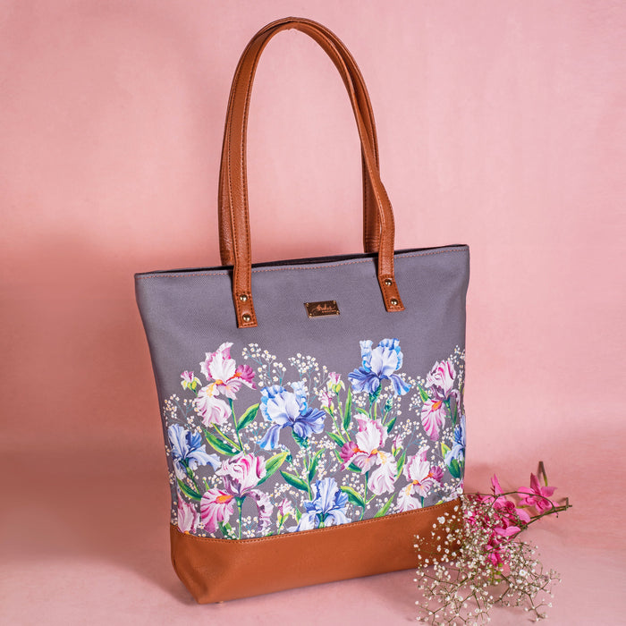 Grey Irises Tote Bag