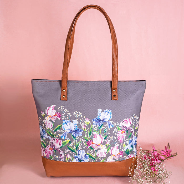 Grey Irises Tote Bag