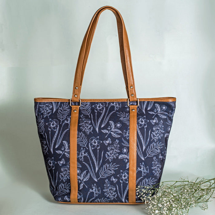 Black Blossoms Tote Bag