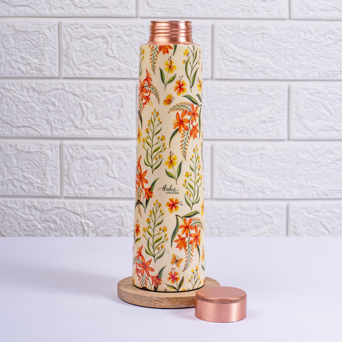 Summer Blossoms Copper Bottle and Tumbler Set