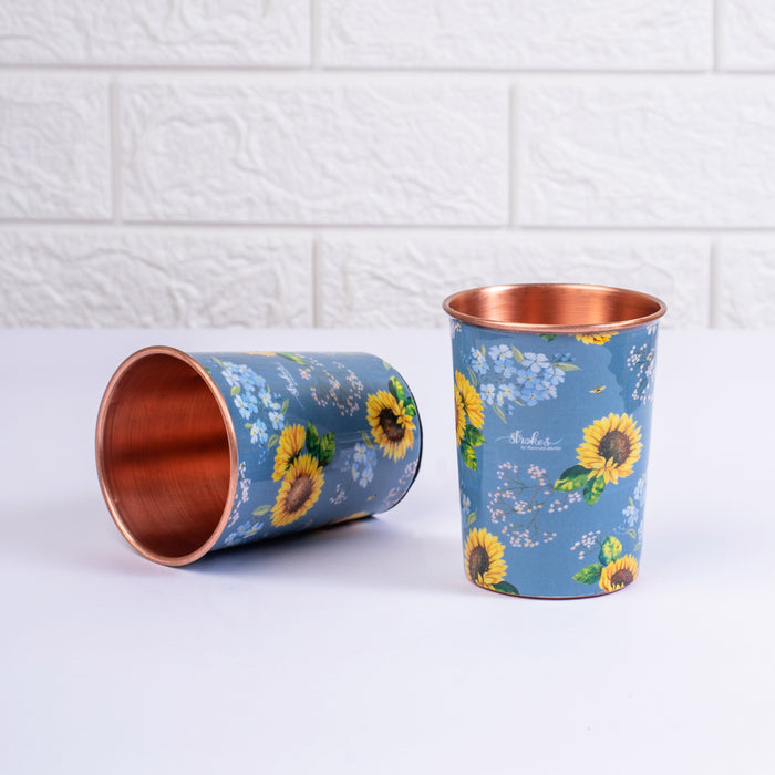 Garden Blooms Copper Bottle and Tumbler Set