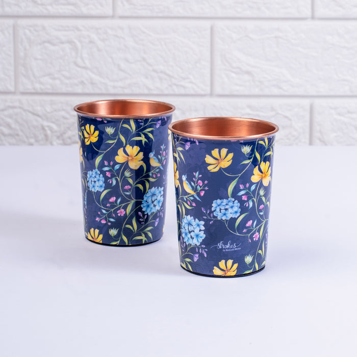 Vintage Blooms Copper Tumblers - Gift Set