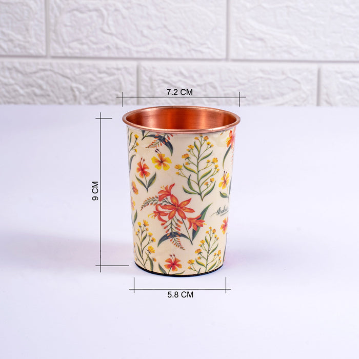 Summer Blossoms Copper Bottle and Tumblers - Gift Set