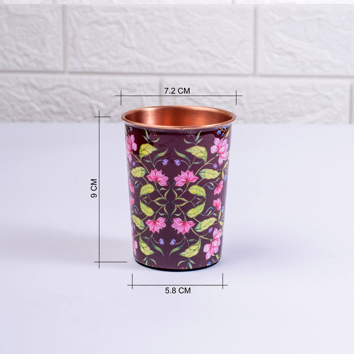 Summer Florescence Maroon Copper Bottle and Tumbler Set