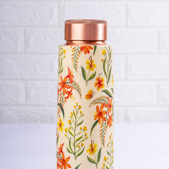 Summer Blossoms Copper Bottle and Tumbler Set