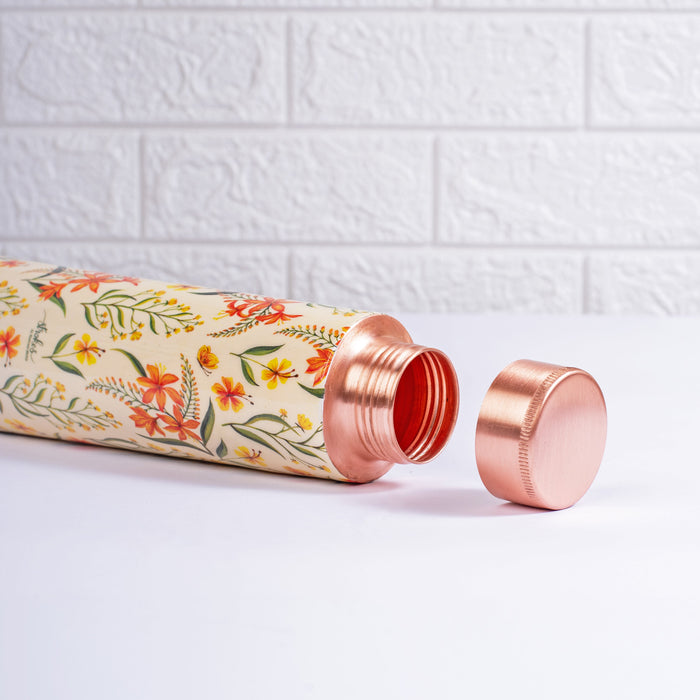 Summer Blossoms Copper Bottle and Tumbler Set