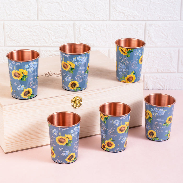 Garden Blooms Copper Tumblers - Gift Set