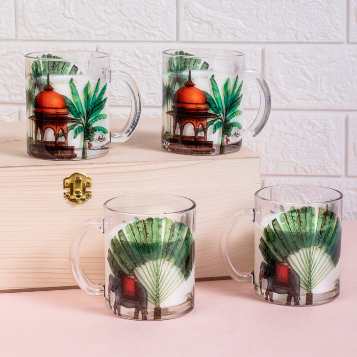 Royal Elephant Glass Mug - Gift Set