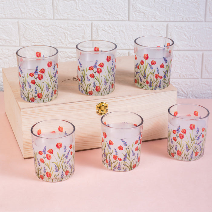 Tulips and Lavender Beverage Glasses - Gift Set