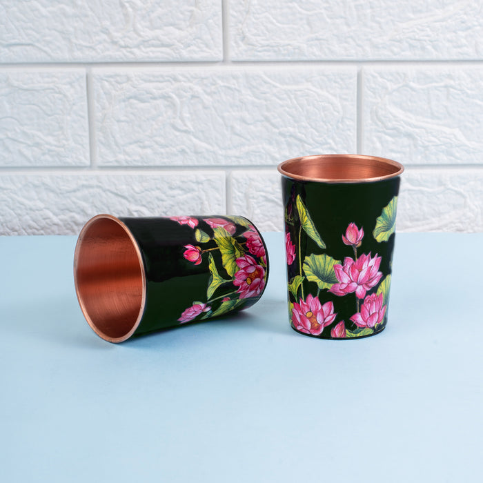 Lotus Field Copper Bottle and Tumbler Set