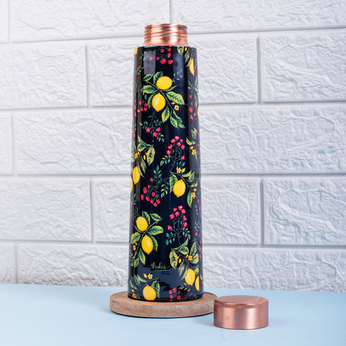 Zesty Lemon Copper Bottle and Tumbler Set