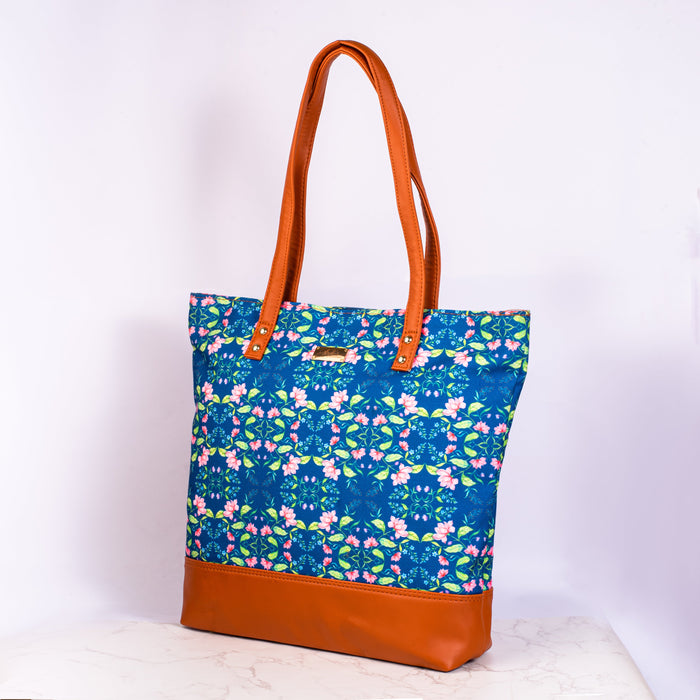 Summer Florescence Blue Tote Bag