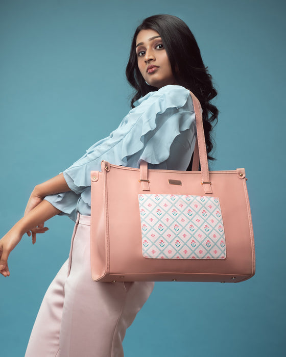 Coral Blossom Box Tote bag