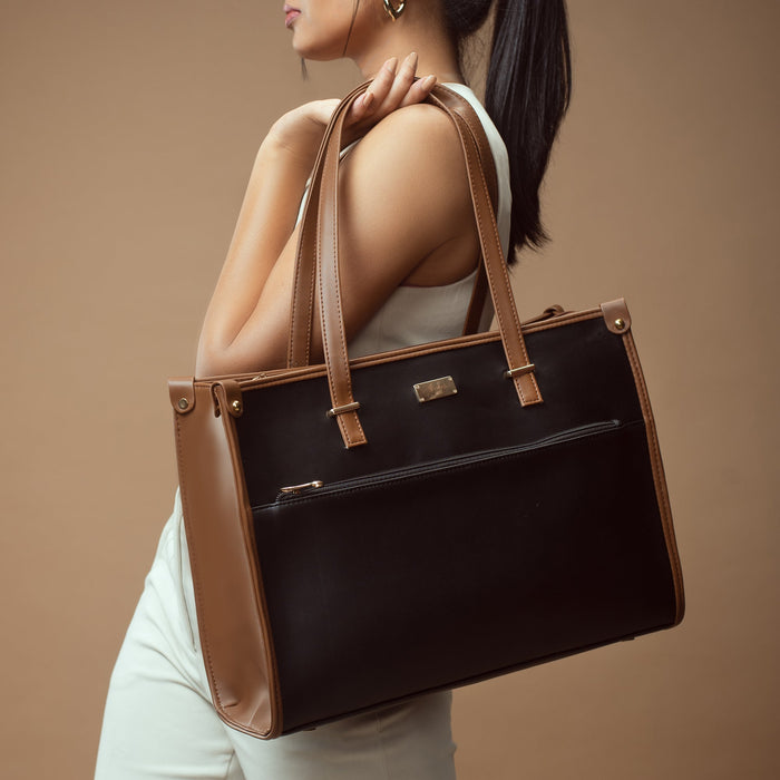 Charcoal Caramel Box Tote bag