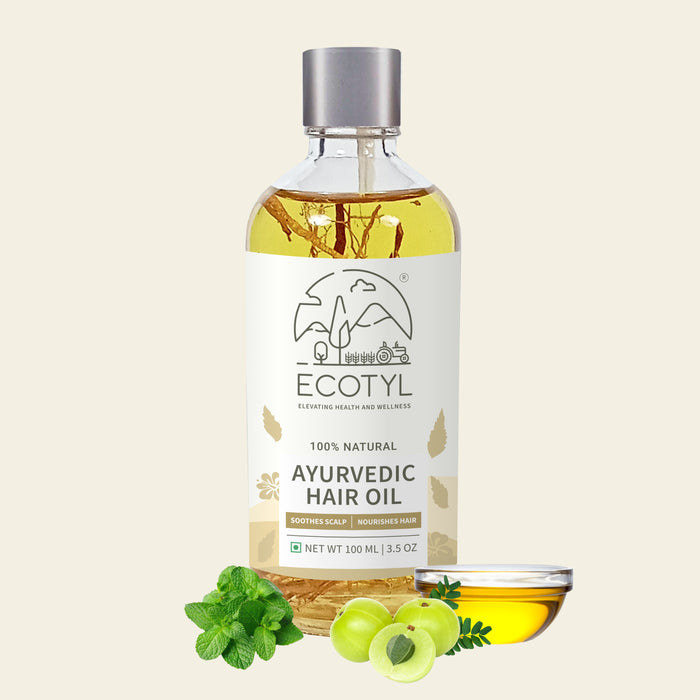 Ayurvedic Hair Oil | Infused With 10+ Herbs | For Hair Fall Control & Hair Growth | 100Ml