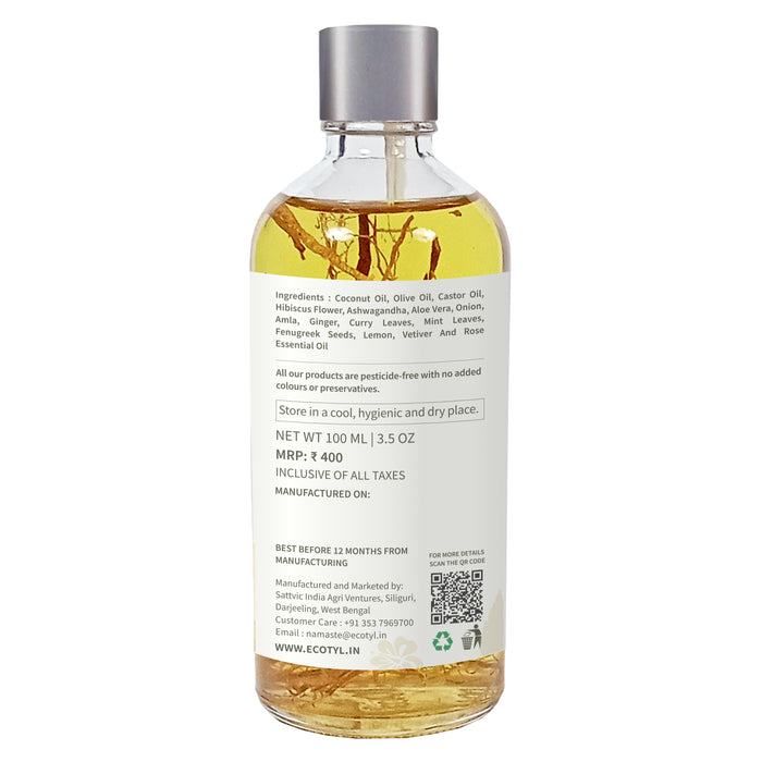 Ayurvedic Hair Oil | Infused With 10+ Herbs | For Hair Fall Control & Hair Growth | 100Ml