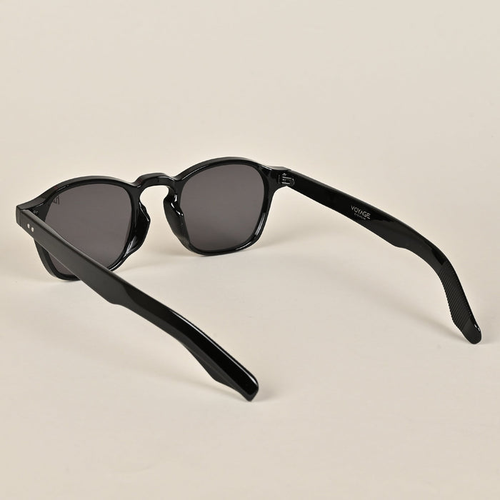 Voyage Black Round Sunglasses for Men & Women - MG3960