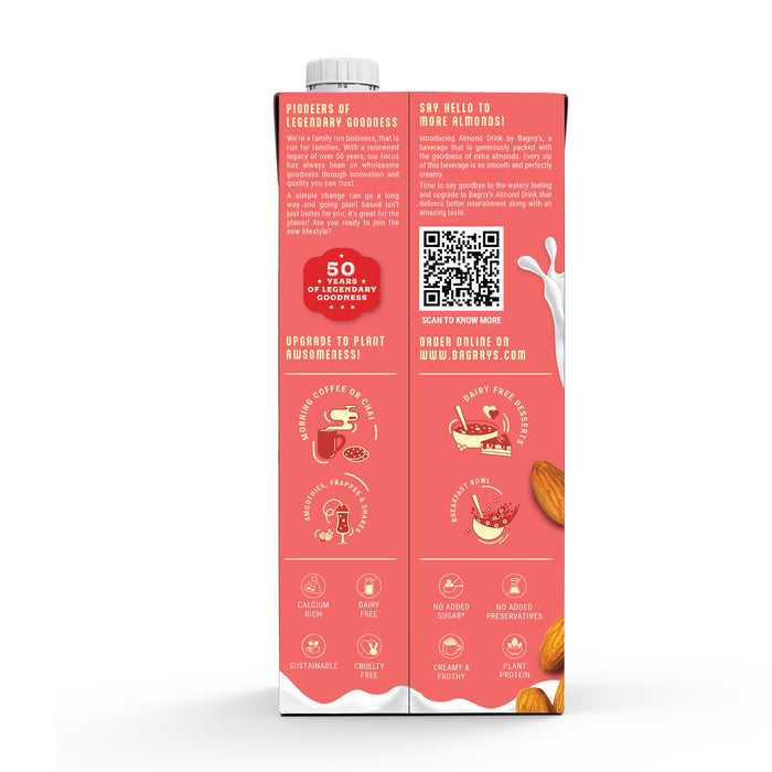 Almond Drink - Plant Based, Gluten Free, 1 Liter,Energy_and_Soft_Drinks