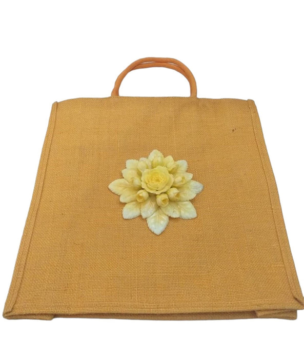 Jute Bag Set: Medallion And Tangerine Peahen Combo