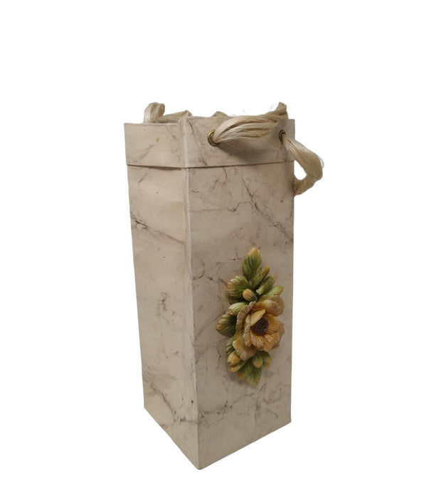 Nature Wine Bag Set: Parchment Brown And Forest Flower Combo