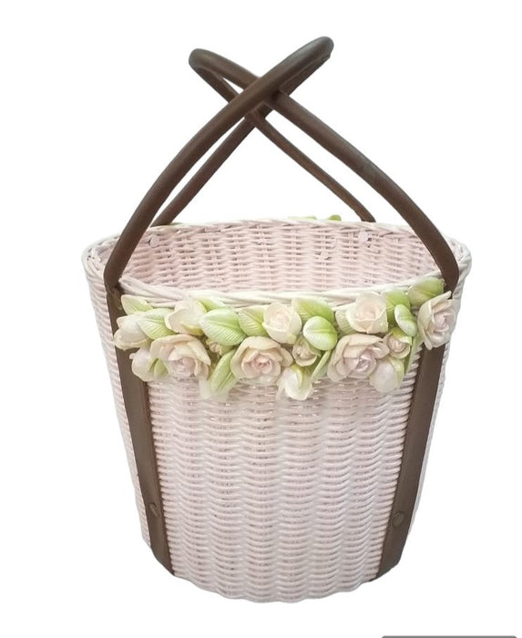 Wreath-Leathered Rosy Basket (L)