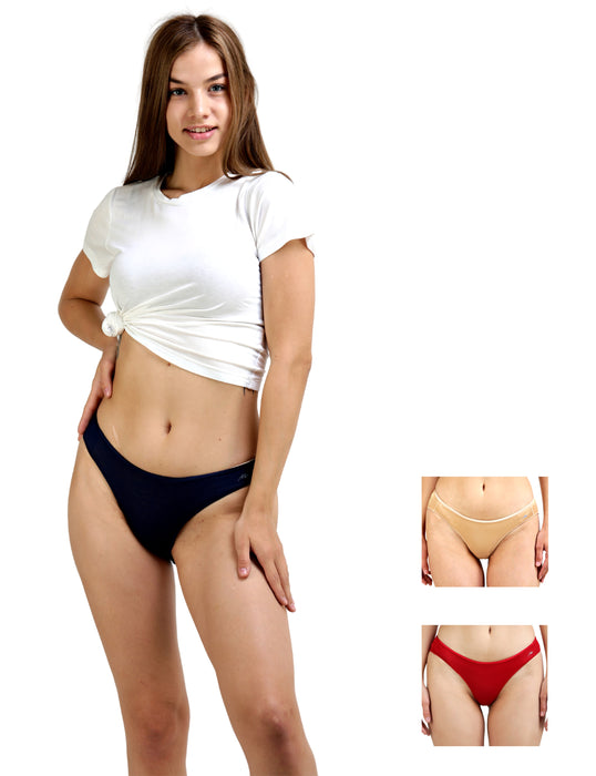 Bamboo Micro Modal | Anti Bacterial | Women Bikini | Premium Panty | 3X moisture wicking | 50 Wash Guarantee | Pack of 3