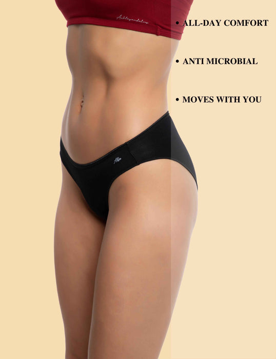 Bamboo Micro Modal | Anti Bacterial | Women Bikini | Premium Panty | 3X moisture wicking | 50 Wash Guarantee | Pack of 3