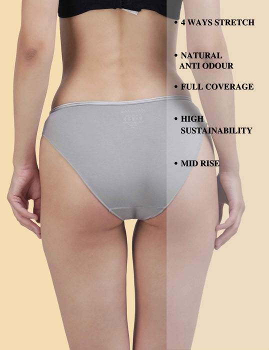 Bamboo Micro Modal | Anti Bacterial | Women Bikini | Premium Panty | 3X moisture wicking | 50 Wash Guarantee | Pack of 3