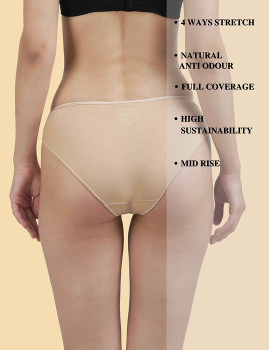 Bamboo Micro Modal | Anti Bacterial | Women Bikini | Premium Panty | 3X moisture wicking | 50 Wash Guarantee | Pack of 3