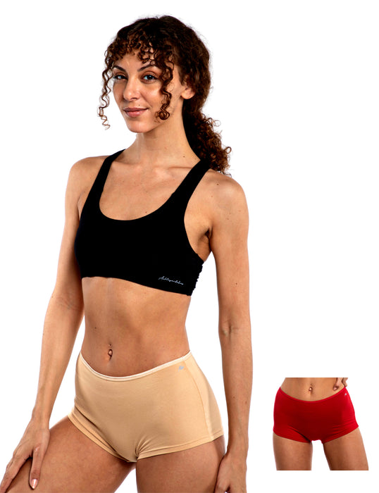 Bamboo Micro Modal | Women Boysleg | Anti Bacterial |Premium Panty | 3X moisture wicking | 50 Wash Guarantee | Pack of 2