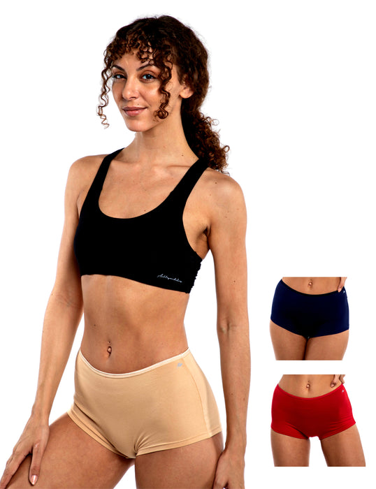 Bamboo Micro Modal | Women Boysleg | Anti Bacterial |Premium Panty | 3X moisture wicking | 50 Wash Guarantee | Pack of 3