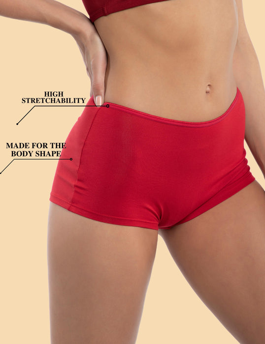 Bamboo Micro Modal | Anti Bacterial |Women Boyshort | Premium Panty | 3X moisture wicking | 50 Wash Guarantee | Pack of 3