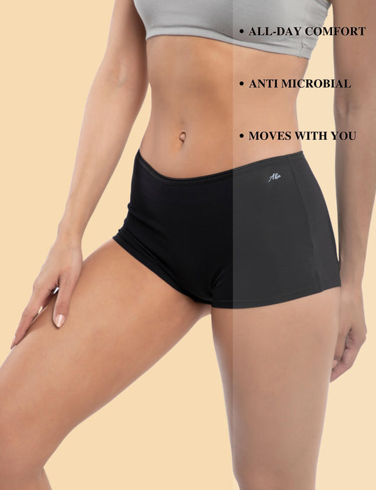 Bamboo Micro Modal | Women Boysleg | Anti Bacterial |Premium Panty | 3X moisture wicking | 50 Wash Guarantee | Pack of 2