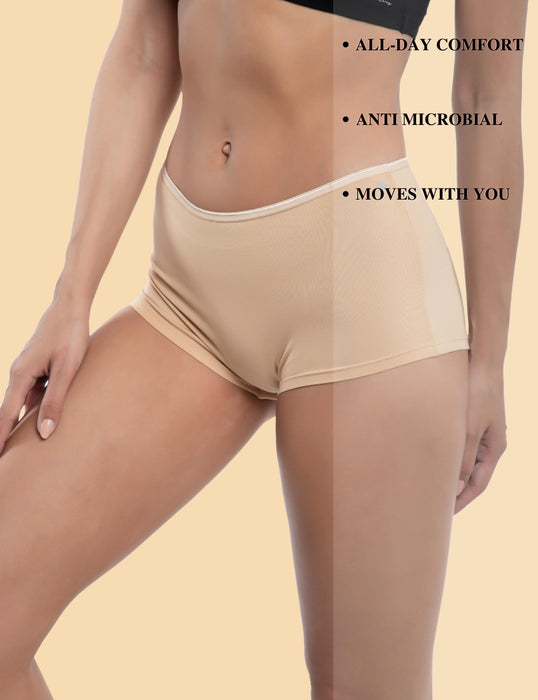 Bamboo Micro Modal | Women Boysleg | Anti Bacterial |Premium Panty | 3X moisture wicking | 50 Wash Guarantee | Pack of 2