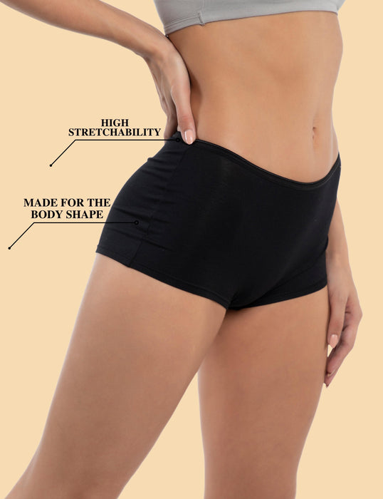 Bamboo Micro Modal | Women Boysleg | Anti Bacterial |Premium Panty | 3X moisture wicking | 50 Wash Guarantee | Pack of 2