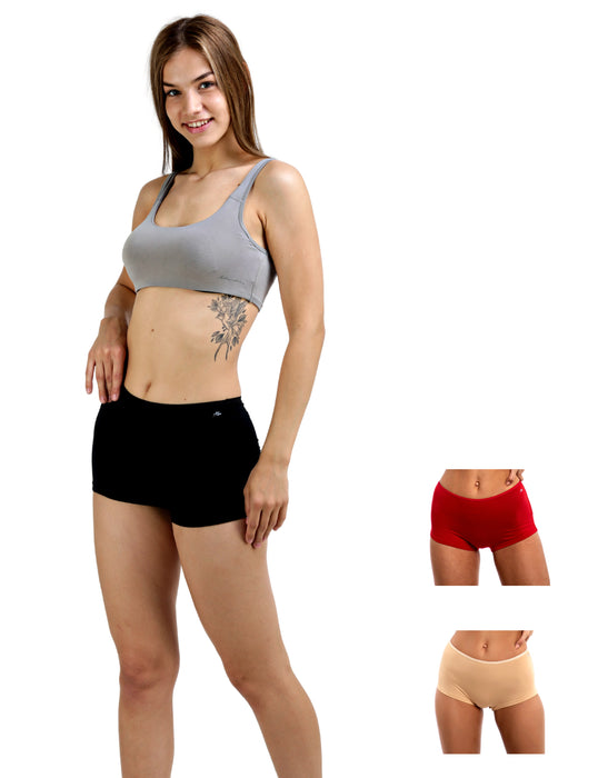 Bamboo Micro Modal | Women Boysleg | Anti Bacterial |Premium Panty | 3X moisture wicking | 50 Wash Guarantee | Pack of 3