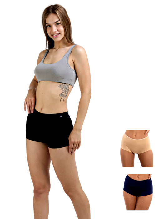 Bamboo Micro Modal | Women Boysleg | Anti Bacterial |Premium Panty | 3X moisture wicking | 50 Wash Guarantee | Pack of 3